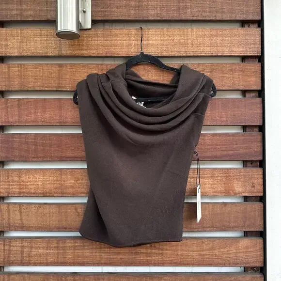 Staud Mabel Wool Sweater in Earth Brown - Picture 4 of 8